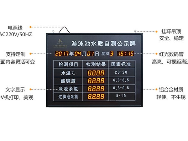游泳池水質(zhì)實(shí)時(shí)檢測(cè)屏