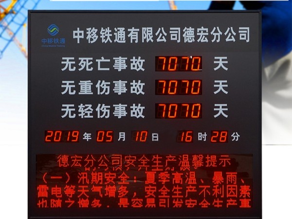 中鐵移動安全生產天數牌